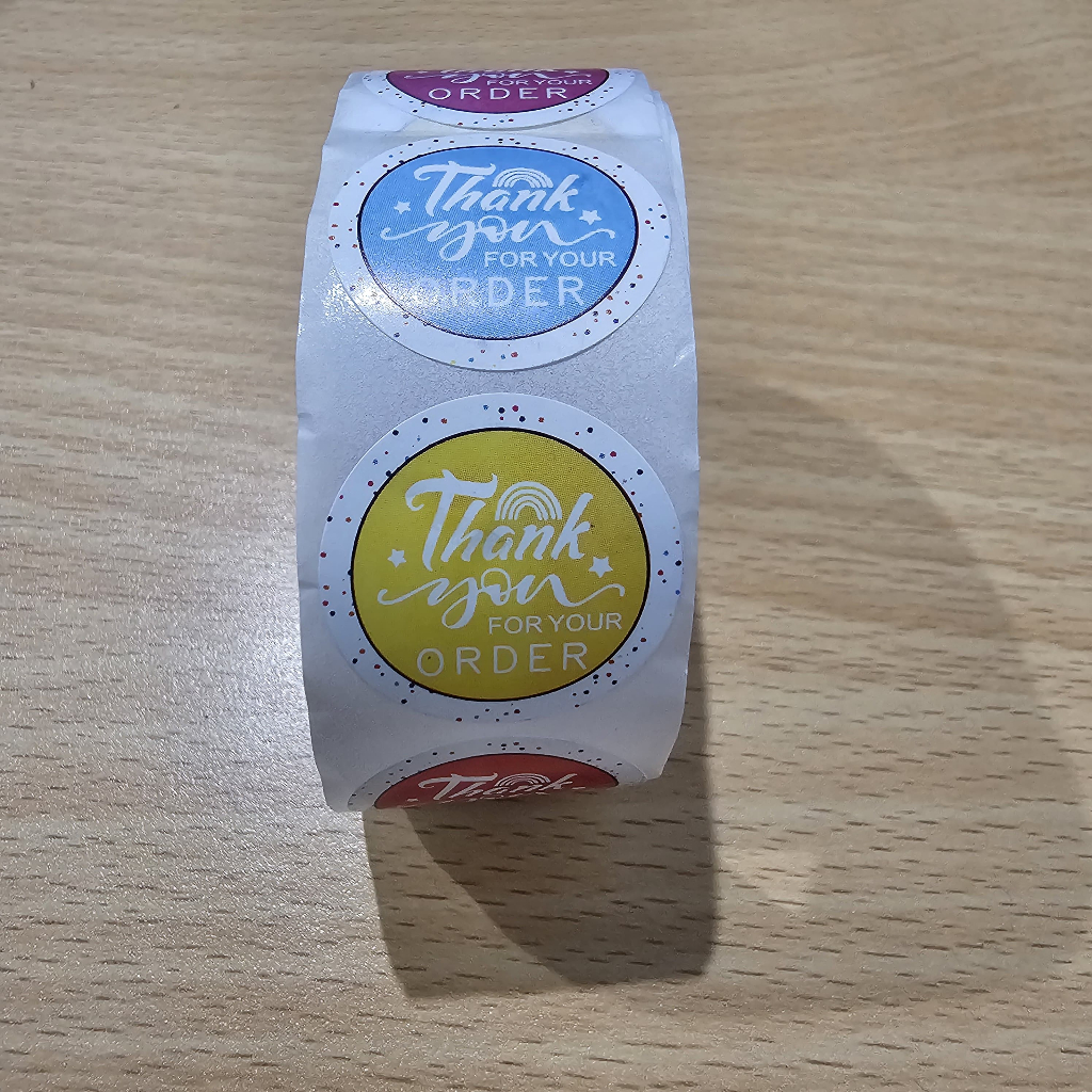 

Stiker Label Thank You Sticker Ucapan Terima Kasih Roll Bulat Gulung 2.5 Cm 500Pcs C-378