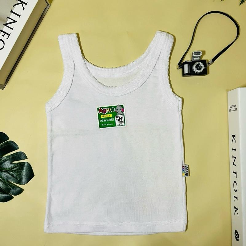 Singlet Anak Agree St04 Katun Putih Unisex | Kaos Dalam Laki-laki & Perempuan | Kaos Kutung | Tankto