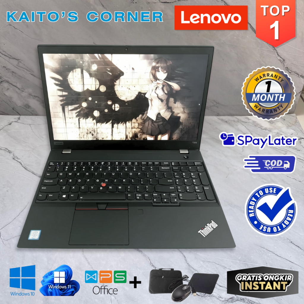 Laptop Lenovo Thinkpad W540/T530/T550/T570/T580/T590/L540/L580/E560 Core i5/i7 - Layar 15,6 Inch - M