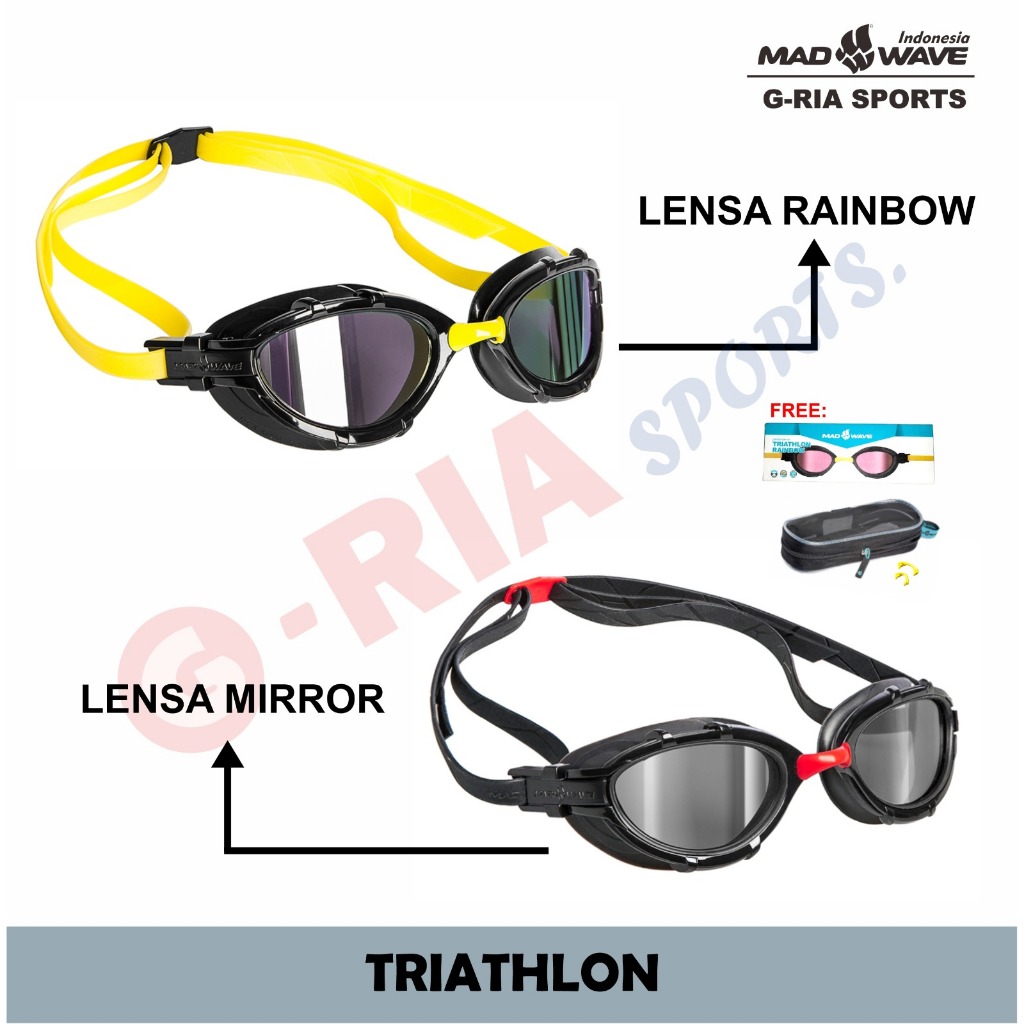 Mad Wave Triathlon Mirror/Rainbow ( Kacamata untuk olahraga triathlon )