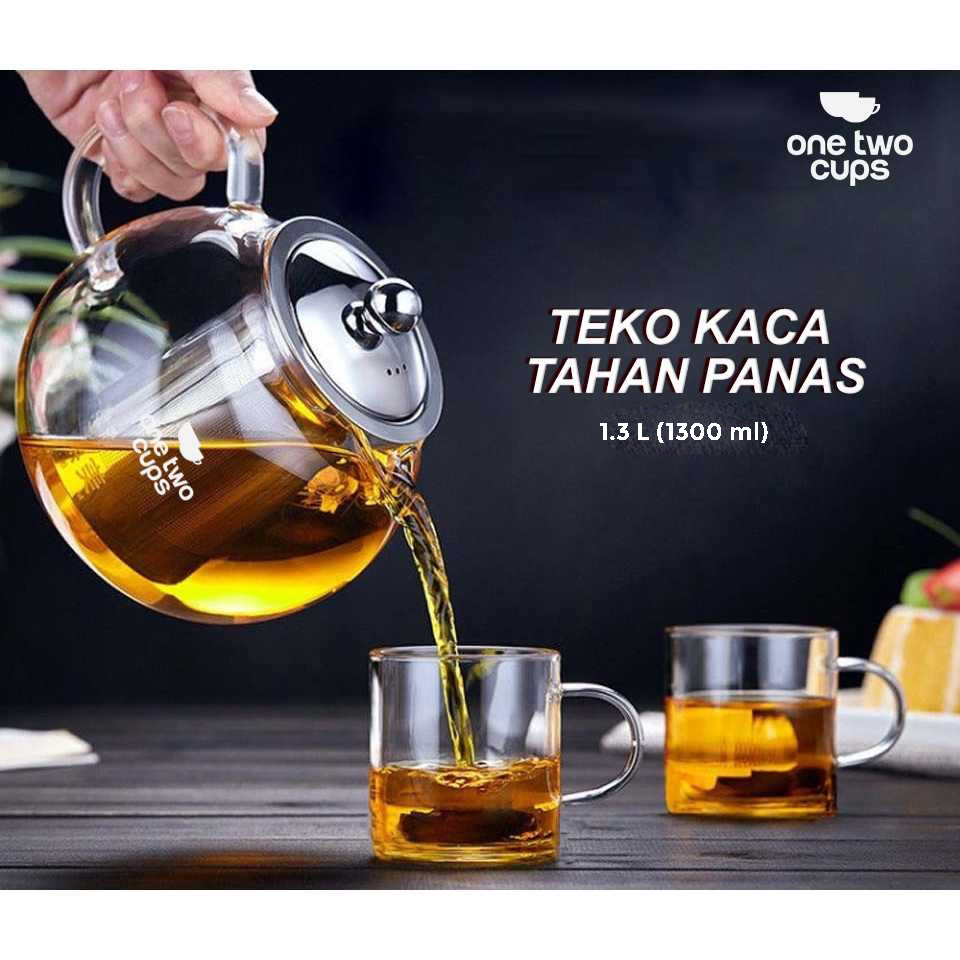 Teko Kaca 1300ml / Teko Teapot / Teko Kaca Borosilikat / TAHAN API Teko / Teko Pitcher