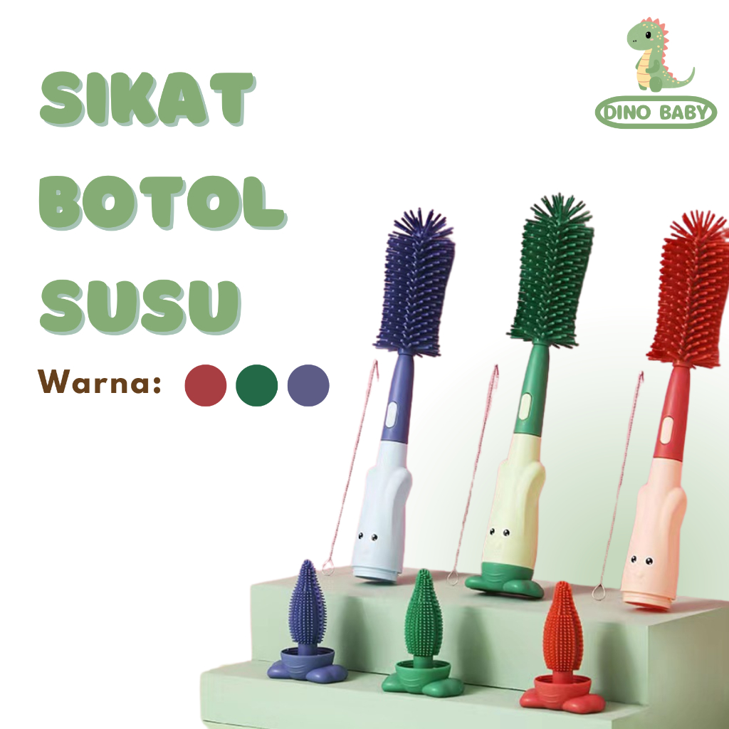Sikat Botol Susu Silikon 3 In 1 Sikat Botol Sikat Empeng Silikon