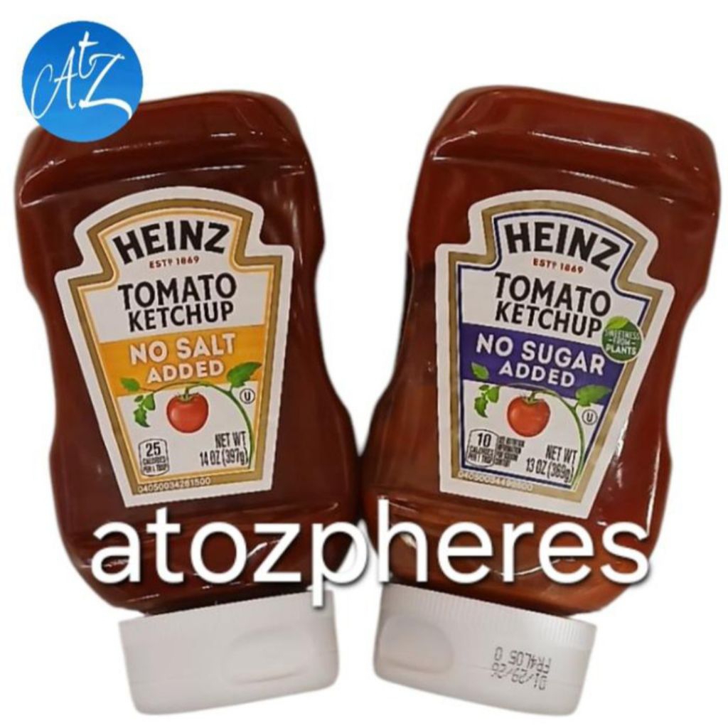 

Saus saos tomat tanpa tambahan garam gula pemanis USA NO SUGAR 369g SALT 397g ADDED HEINZ TOMATO KETCHUP sauce