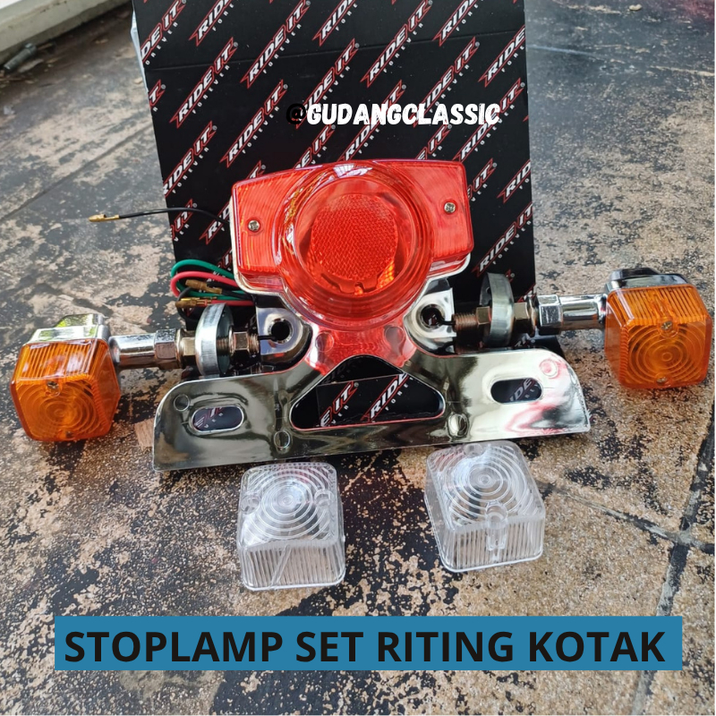STOPLAMP CB MODEL CUSTOM MONKEY set LAMPU SEIN Reting KOTAK PALU LAMPU STOP CB GORILLA dudukan BELAK