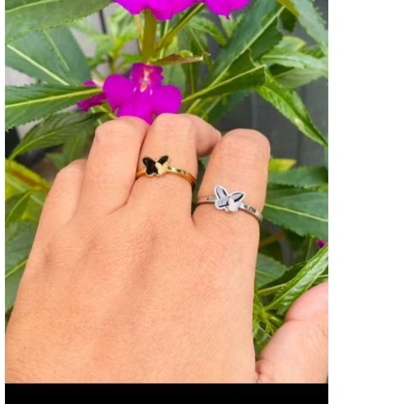 CINCIN SIMPLE TITANIUM WANITA CINCIN KUPU-KUPU