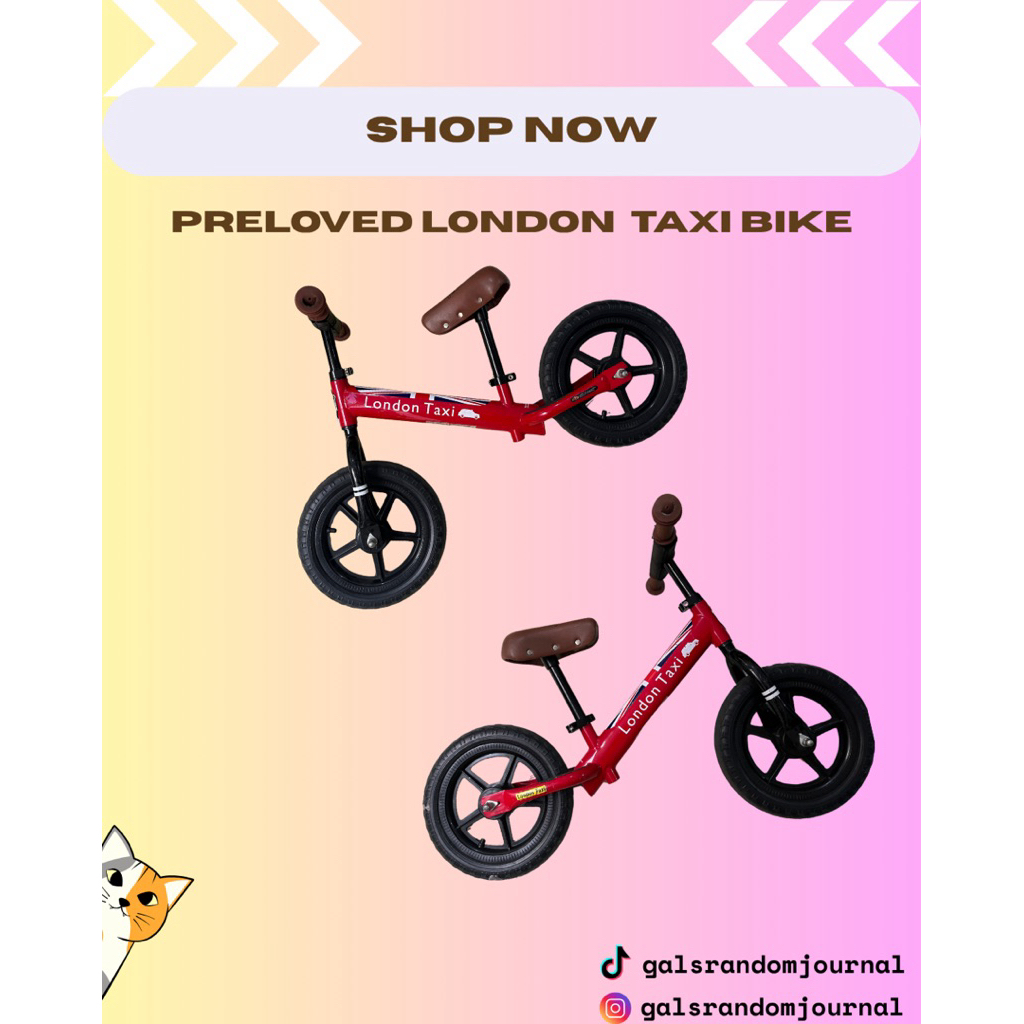 Preloved London Taxi Balance Bike (NETT PRICE)