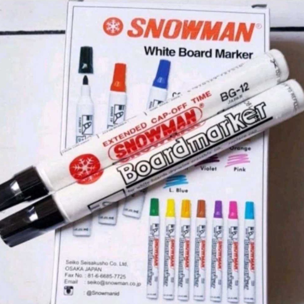 

KODE Q43X Spidol Snowman BoardmarkerPapan Tulis BG12 perBOX isi 12Pcs