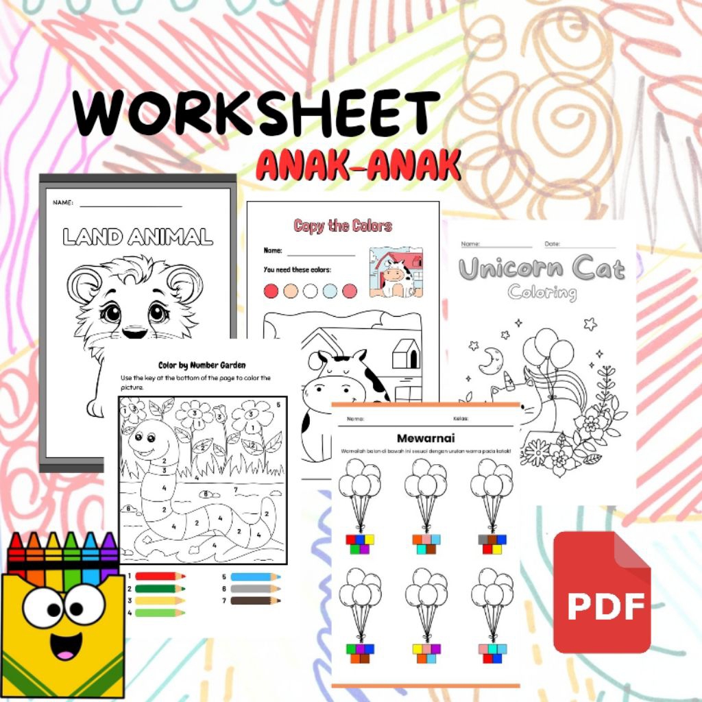 

100 Lembar Belajar menggambar anak kertas hvs untuk TK