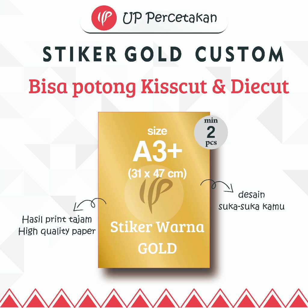 

Cetak Stiker GOLD Premium A3+ bisa KISS CUT & DieCut