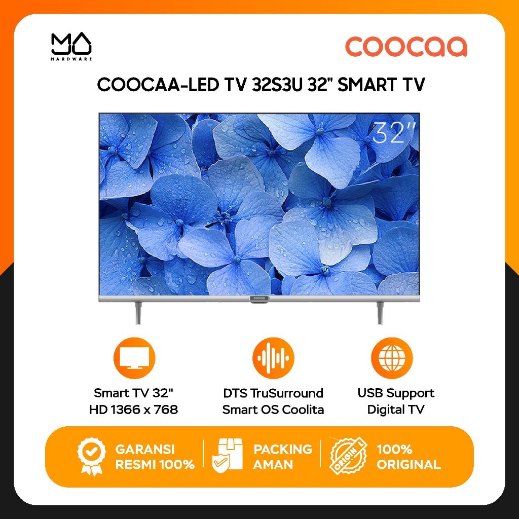 [FREE BRACKET] Smart LED TV Coocaa 32 INCH (COOCAA 32S3U) Garansi Resmi
