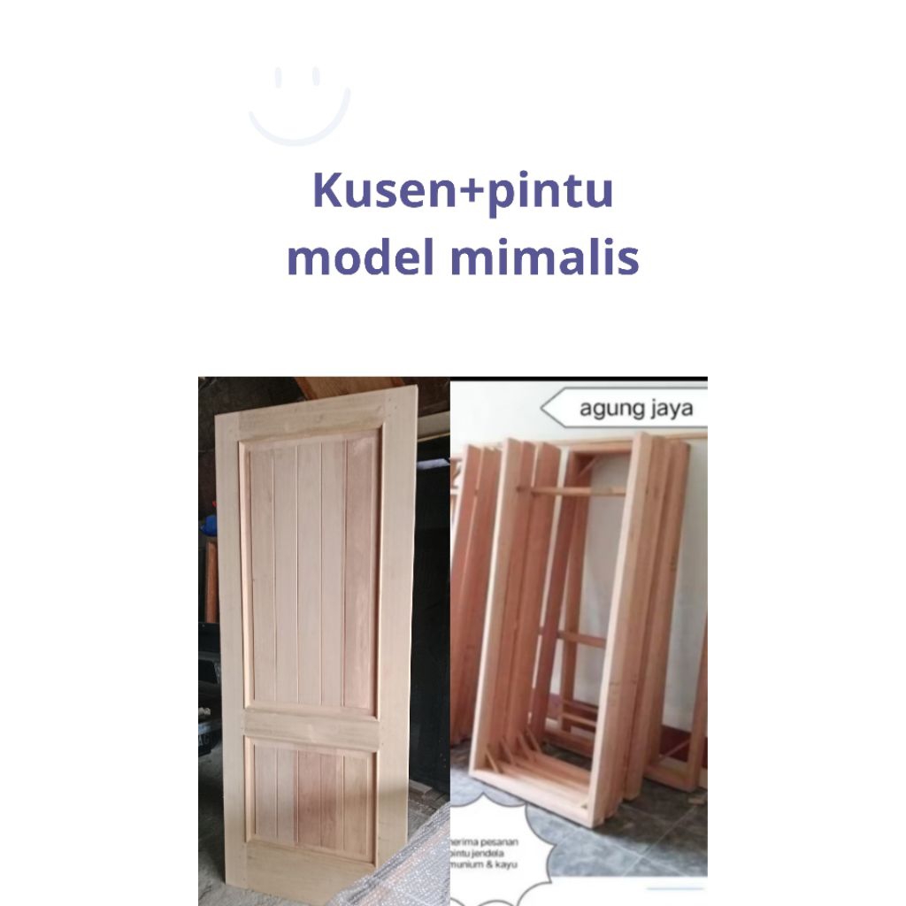 1set kusen dan pintu minimalis kayu kamper dan meranti bisa custom fast respon
