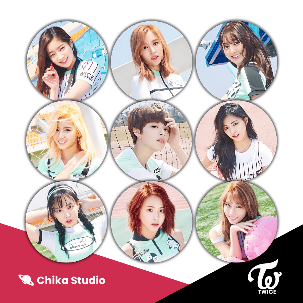 [TWICE Fan Merchandise] Pin Button Peniti Twice - Cheer Up | 32mm 44mm 58mm