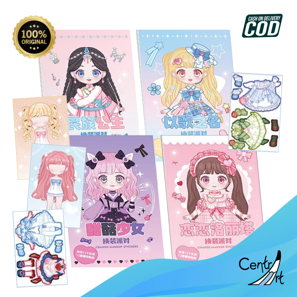 

Stiker Dress up | buku stiker | DIY stickers book lucu | Sticker book playing makeup and dress up
