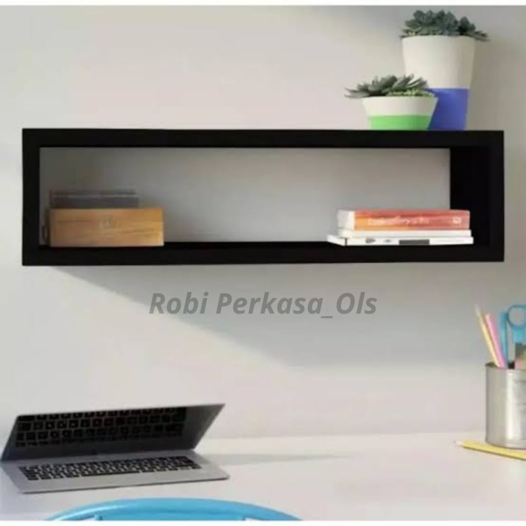Rak Kayu Ambalan Dinding Persegi Panjang 40 x 20 x 15 cm Ambalan Dinding Kayu Kotak