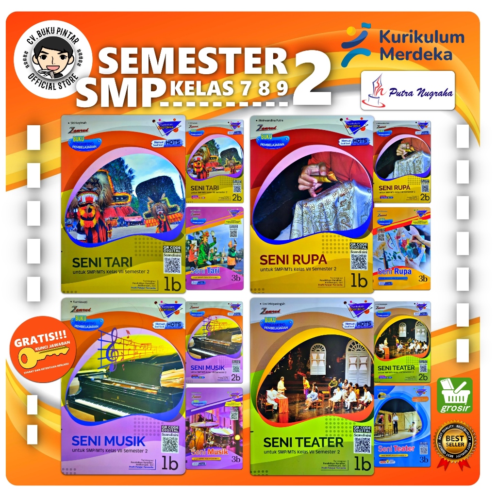 LKS SENI RUPA SENI TARI SENI MUSIK SENI TEATER KELAS 7 8 9 KURIKULUM MERDEKA SEMESTER 2 | Zamrud