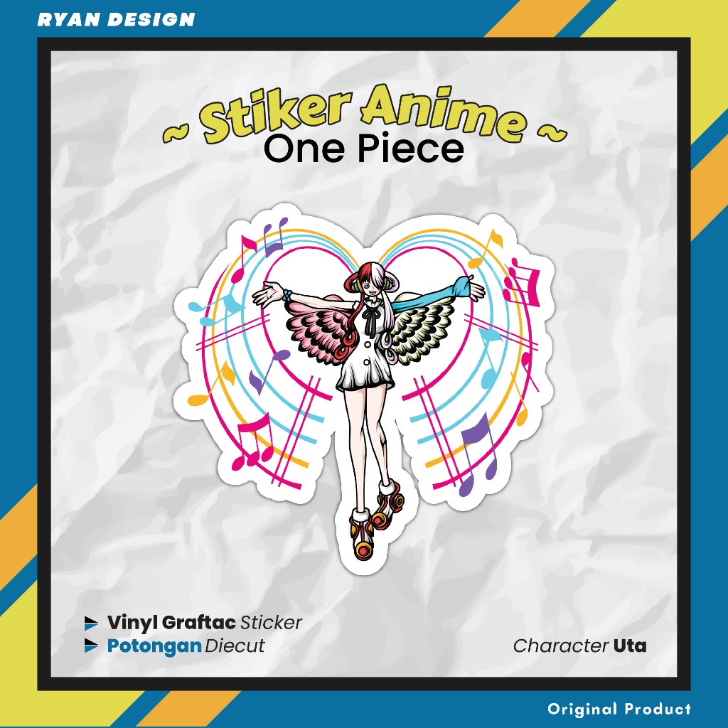 

Sticker Anime One Piece Uta Stiker Laptop Case Hp Ukuran 5 Cm