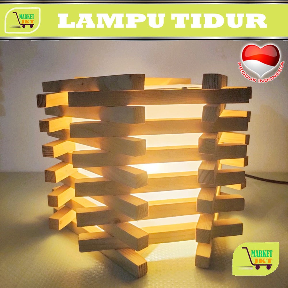 LAMPU TIDUR AESTHETIC - LAMPU MEJA TIDUR - LAMPU HIAS - LAMPU KAMAR - LAMPU SHOJI - LAMPU KAYU - LAM