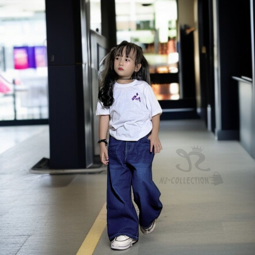 Celana Skena Jeans Anak Umur 2-9 Tahun Kulot Skena Celana Gombrong Anak Viral
