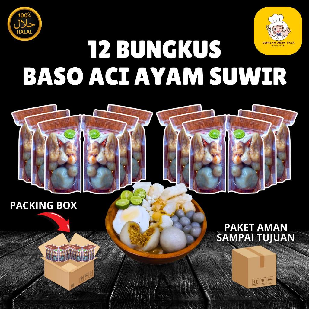 

Paket 12 Bungkus Baso Aci Ayam Suwir Pedas Nampol!