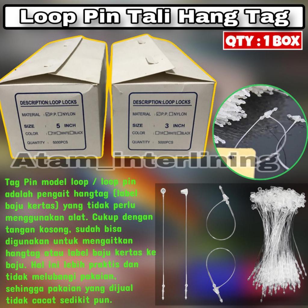 

Loop Pin Lock Pin Hang Tag Label isi ±5.000 pcs | Tali Lop pin label harga | Lock String Loop Pins