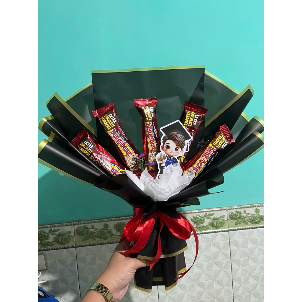 

Buket Snack Custom | Bisa Request Warna & Isi | Cocok untuk Kado Wisuda / Ulang Tahun