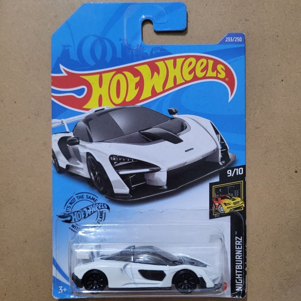HOT WHEELS [ KEMASAN KERUT/TEKUK ] MCLAREN SENNA / NIGHTBURNERZ [ WHITE ]