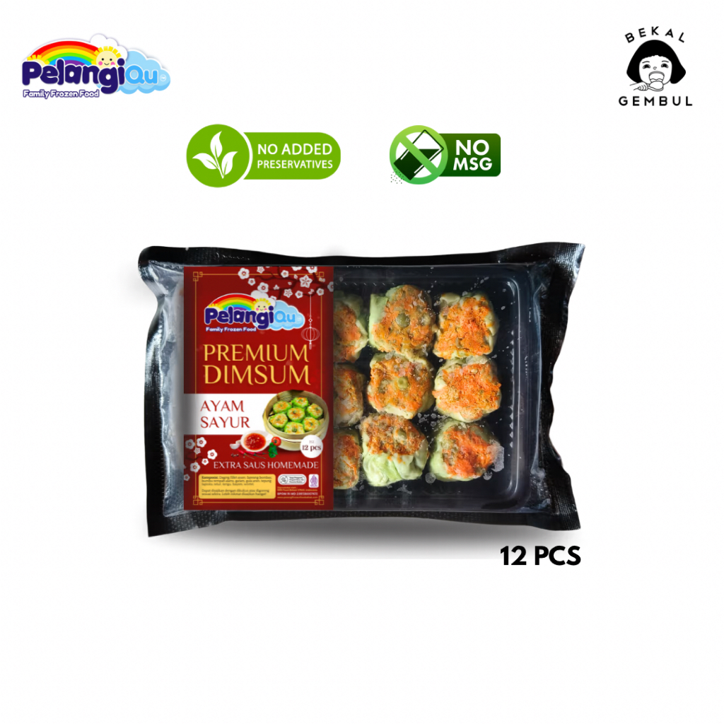 

Pelangi Frozen Food - DIMSUM AYAM SAYUR PREMIUM PLUS SAUS Tanpa MSG & Tanpa Pengawet