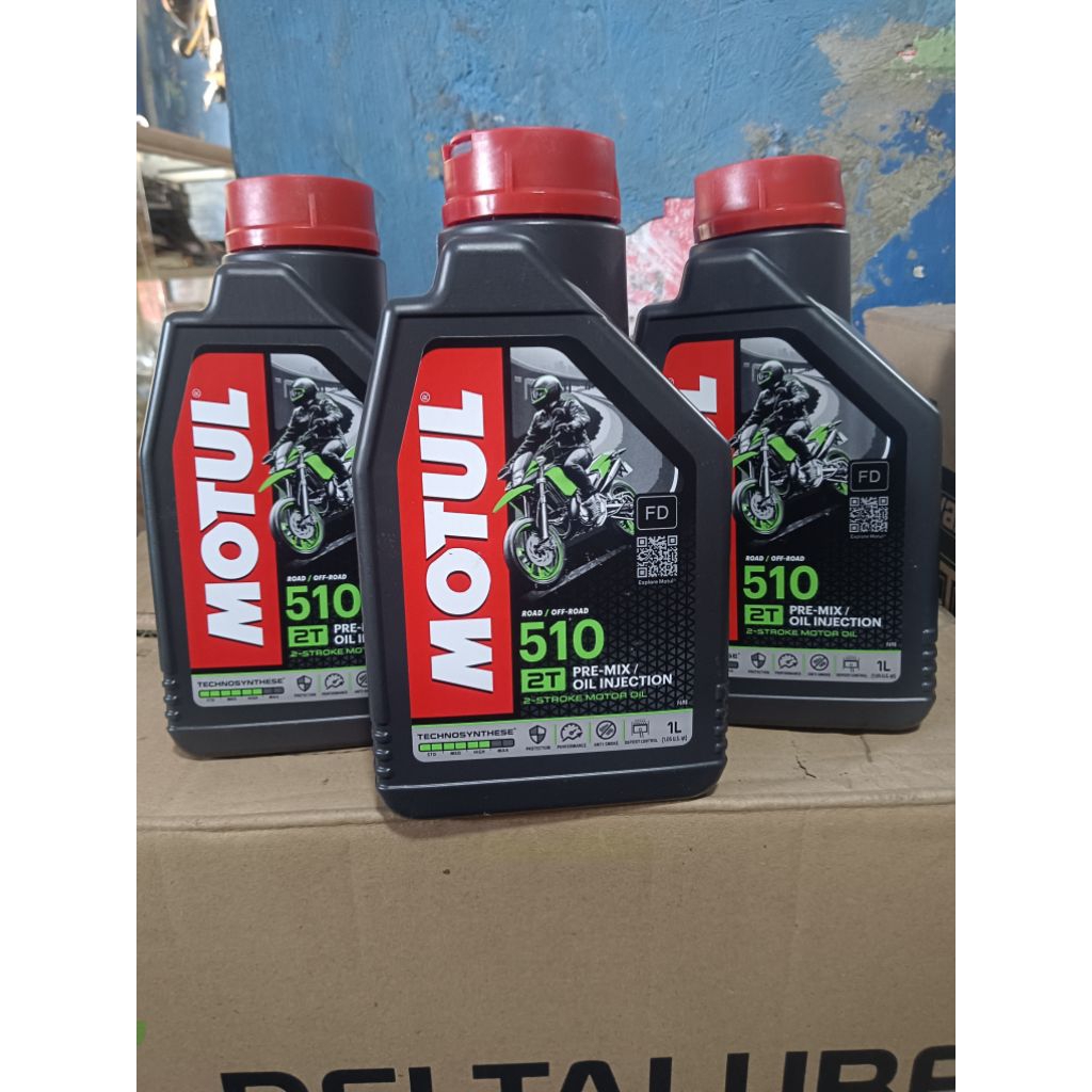 OLI samping MOTUL oli samping 2T 510 PRE-MIX OIL INJECTION 2-STROKE MOTOR OIL 1L untuk Motor 2 Tak T