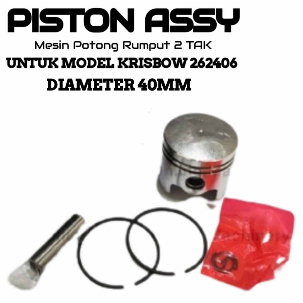 Piston Assy Seher Komplit KRISBOW CG430 BG430 40MM Mesin Potong Rumput 2Tak