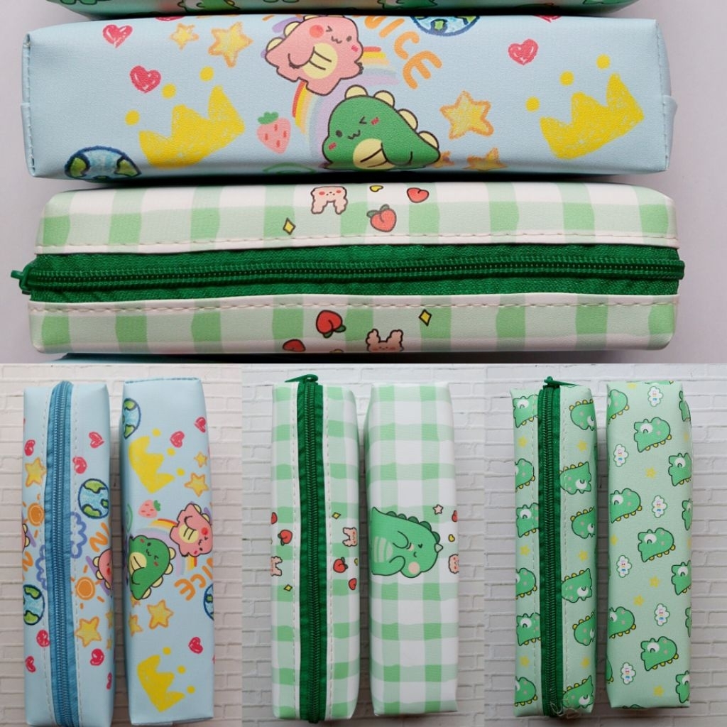 

Tempat pensil Resleting Dino warna UK 20X5X5 cm