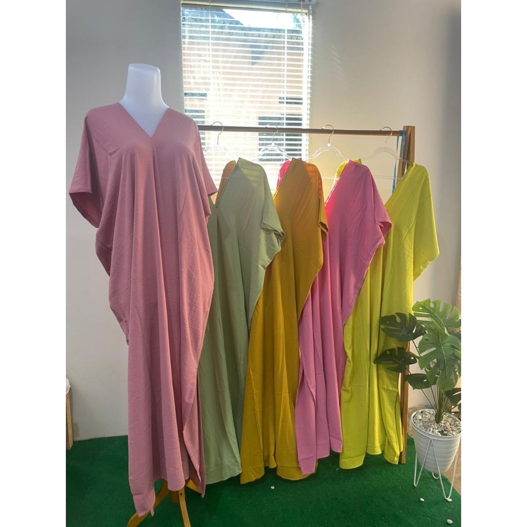 Daster Crinkle/Daster Polos Kekinian/Daster Kekinian Lengan pendek