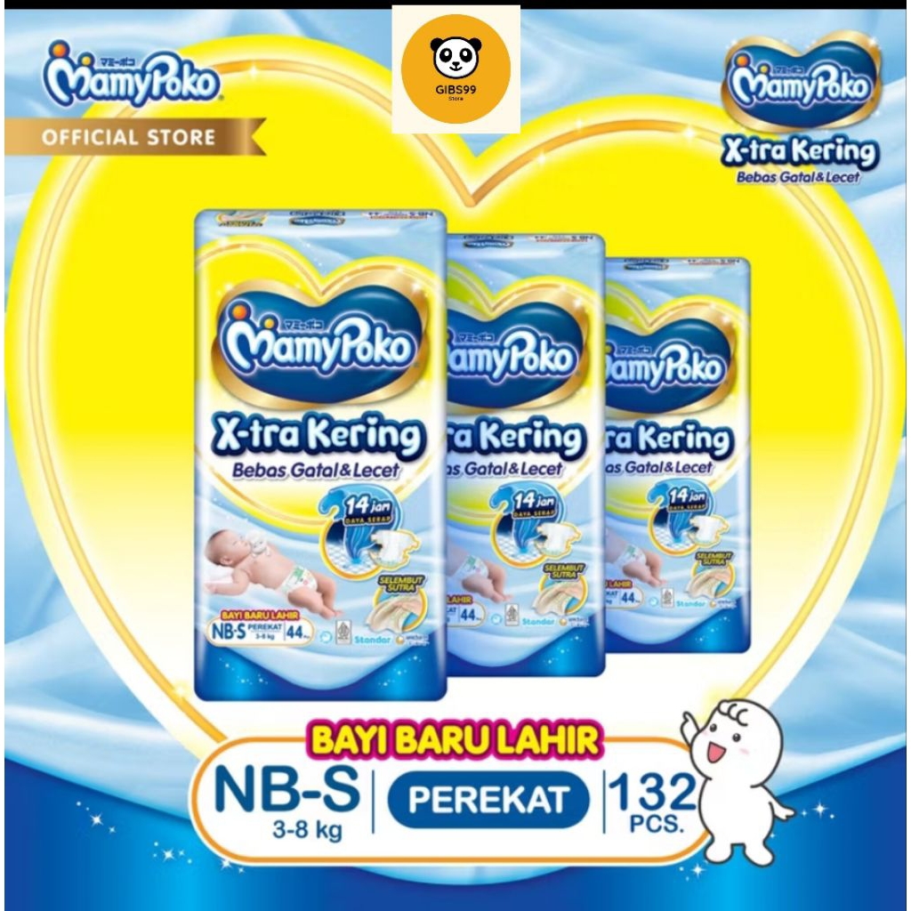 Mamypoko NBS44 | MamyPoko NBS44 Tipe Perekat | Mamypoko Perekat NBS44 | Mamypoko NBS-44 (3 Ball)