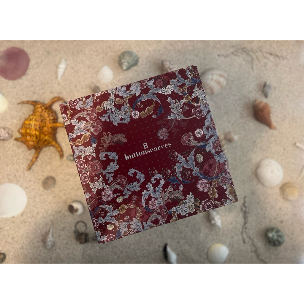 Buttonscarves ROYALE Voile Square Series in MAROON (NEW)