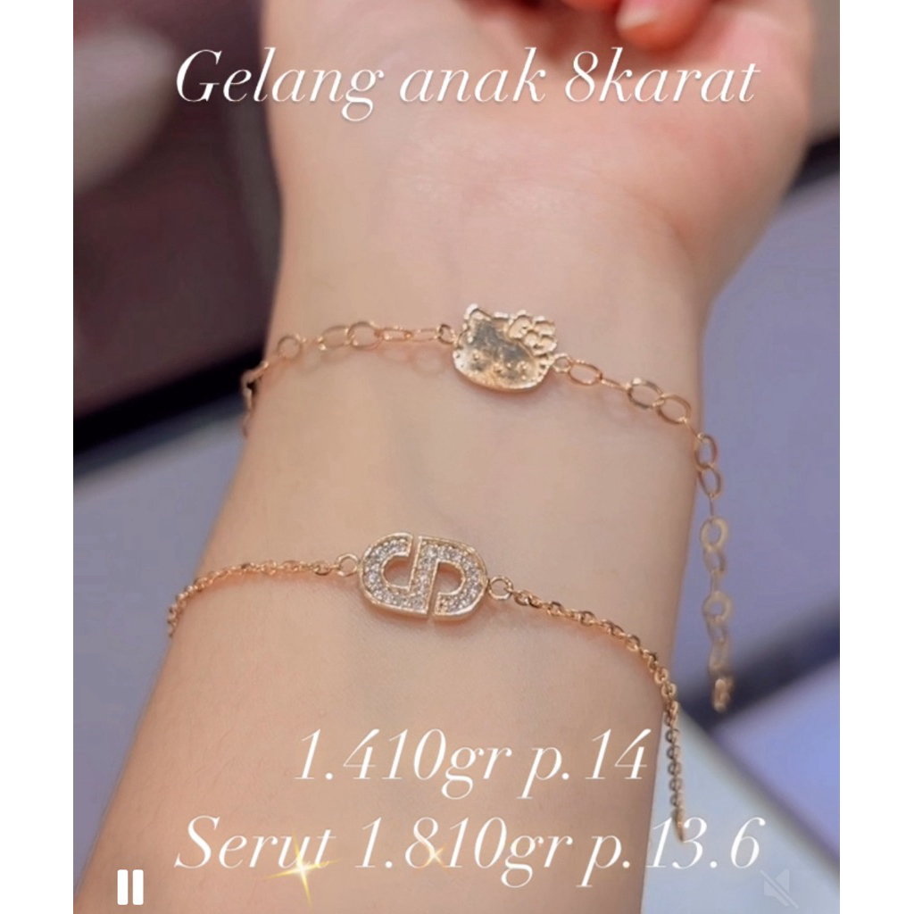 gelang anak emas 8k