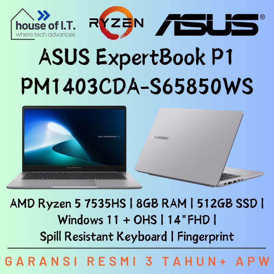 ASUS EXPERTBOOK P1 PM1403CDA-S65850WS Ryzen 5 7535HS 8GB 512GB W11 OHS 14FHD 3Y - Garansi Resmi - As