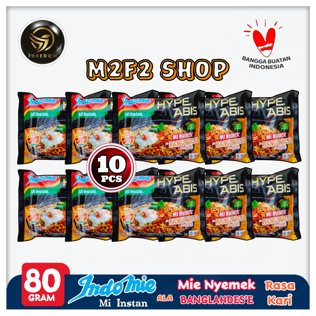 

Indomie Mie Instant Nyemek Hype Abis Ala Banglahdes's Rasa Kari | Bag - 80 gr (Kemasan 10 Pcs)