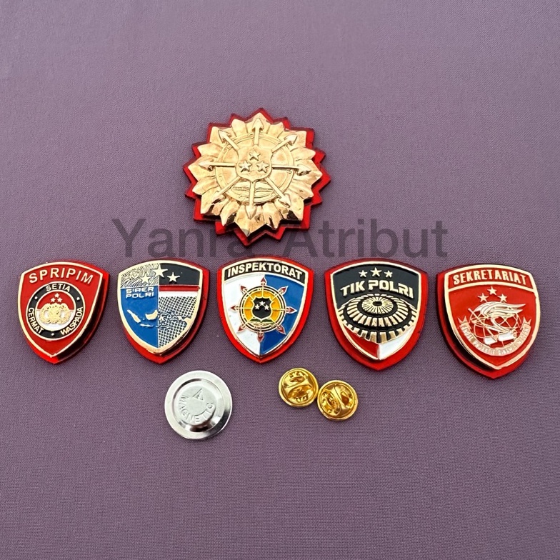 KODE J13N Pin Brivet Siber  pin Spripim  pin brevet Inspektorat  pin Sekretariat  pin Tik Polri Magn
