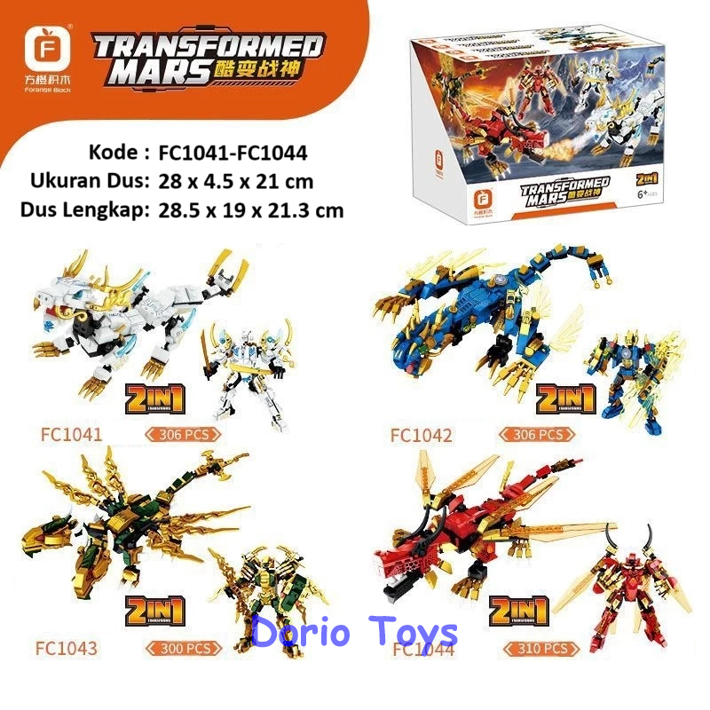Mainan Balok Naga & Robot Ksatria Tempur Galaksi 2in1 – Transformasi Seru Anak