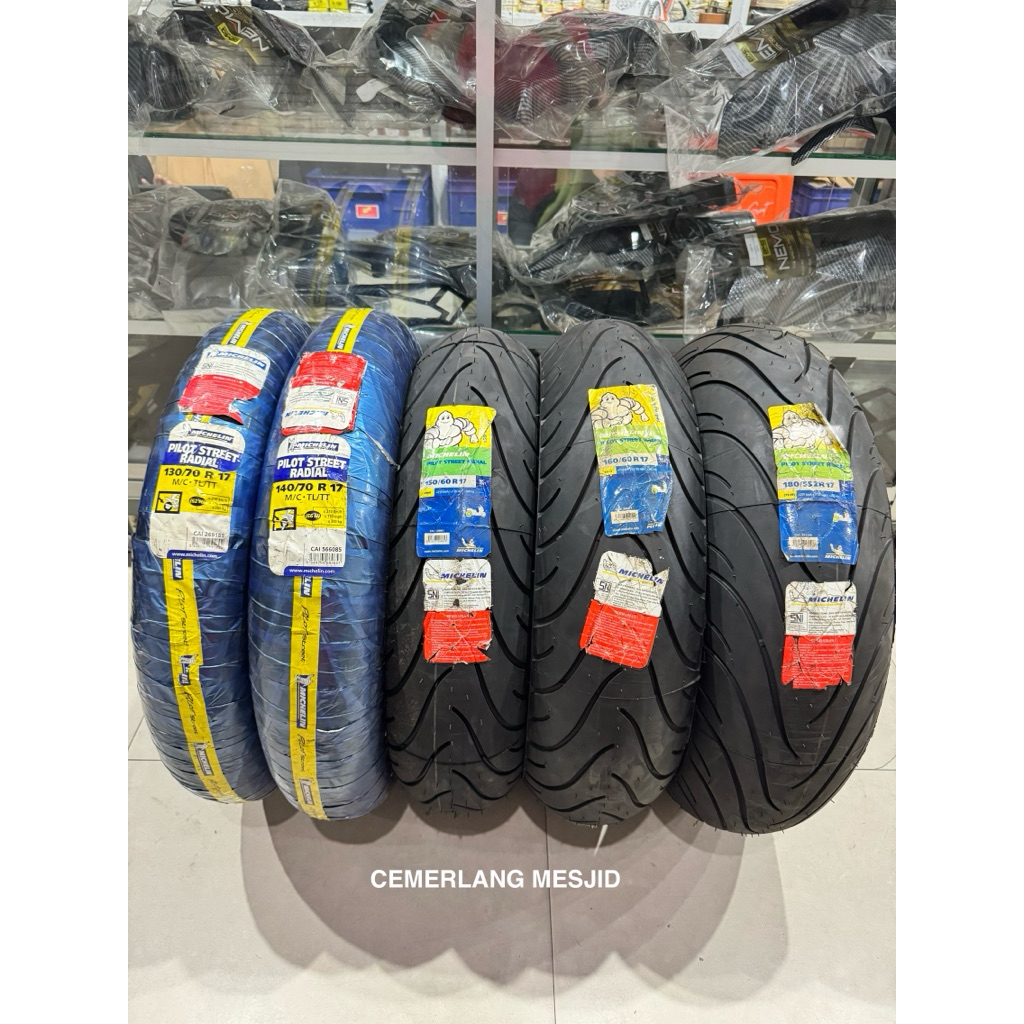 BAN LUAR TUBELESS MICHELIN PILOT STREET RADIAL RING 17 120/70-17 130/70-17 140/70-17 150/60-17 160/6