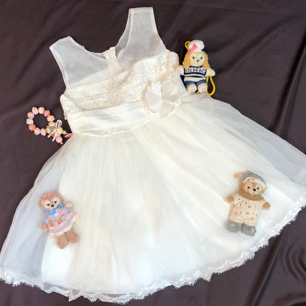 G23 DRESS ANAK//MODEL TILE//GAUN PUTIH//GAUN ANAK LENGAN PANJANG//IMPOR//PREMIUM//COD//GRATIS ONGKIR