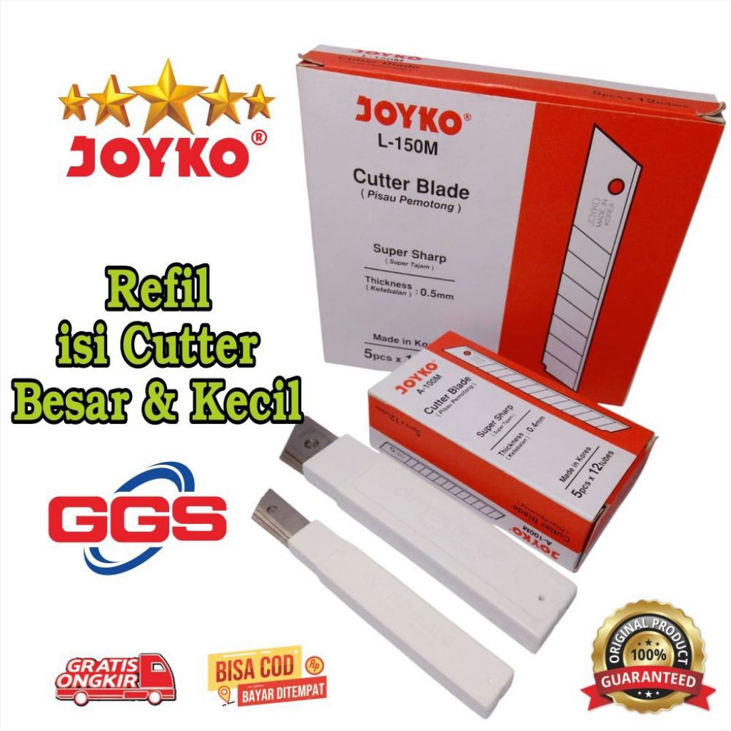 

PROMO ISI CUTTER JOYKO BESAR ISI CUTTER KECIL, REFIL ISI CUTER JOYKO BESAR DAN KECIL