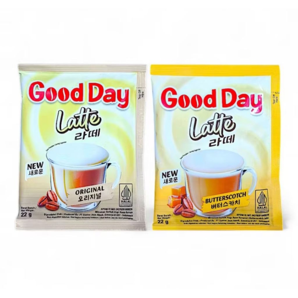 

GOODDAY Korean Latte 22gr Original & Butterscotch 1 Renceng isi 10 Saset