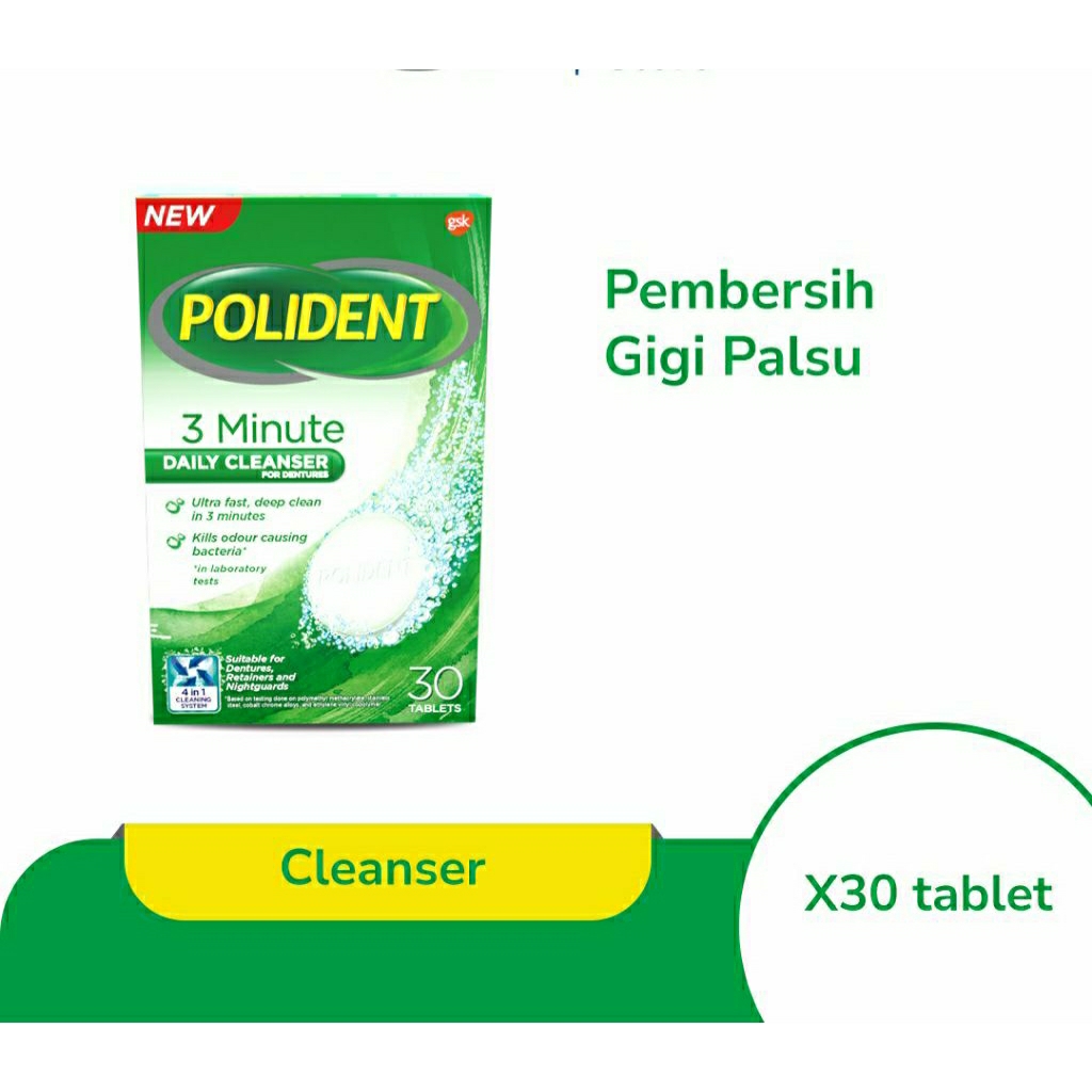 Polident cleanser / pembersih gigi palsu