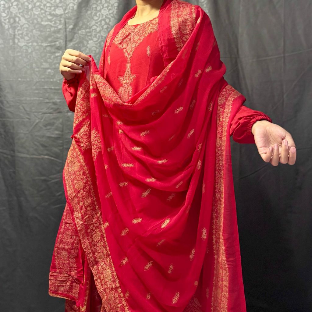 Gamis Sari India Set Dupata - Viral premium - Elegant