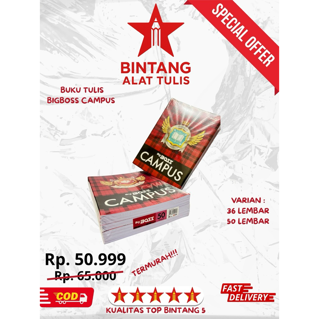 

Buku Tulis BigBoss Campus | 36 & 50 Lembar | Buku Boxy Murah untuk Sekolah & Kuliah