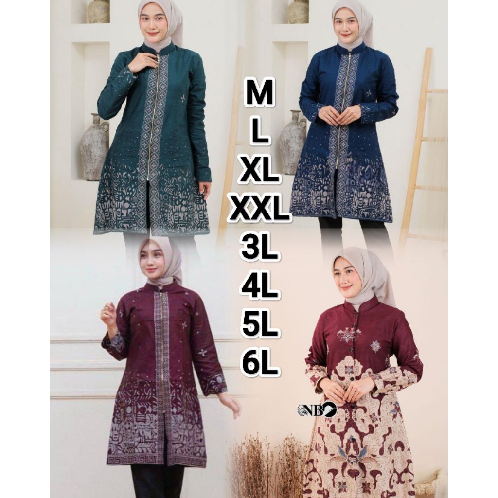 Batik Tunik Nirmala Batik Modern Blouse Tunik Atasan Batik Wanita Tunik Lyodra