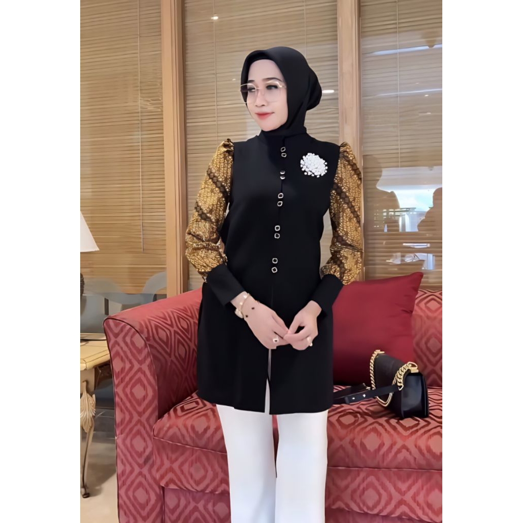 TENUN_GAYA batik wanita modern Tunik batik wanita fashion batik tunik wanita