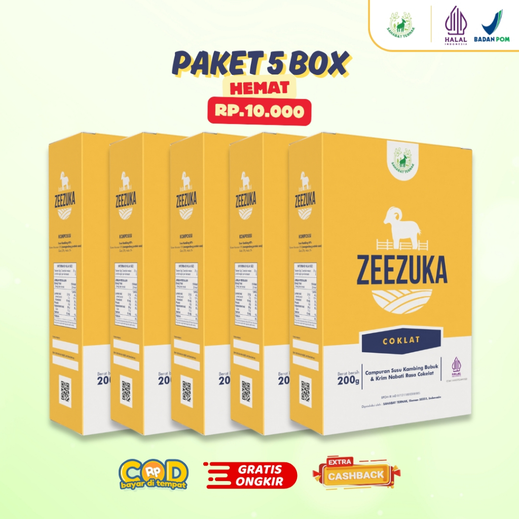 

ZEEZUKA Paket Hemat 5 Box - Susu Kambing Etawa Rasa Cokelat