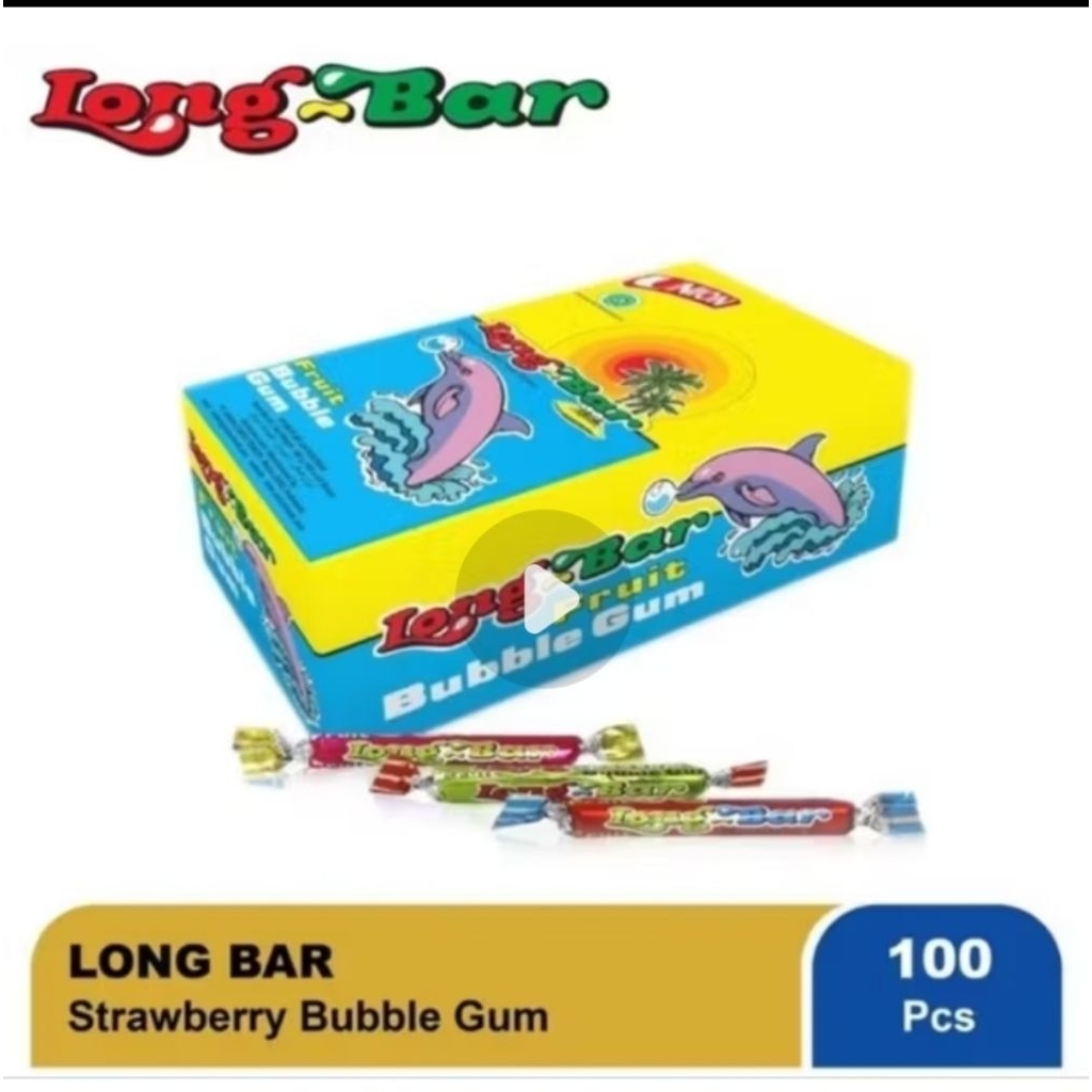 

Permen Karet Longbar/Bubble gum 1 kotak isi 100Pcs