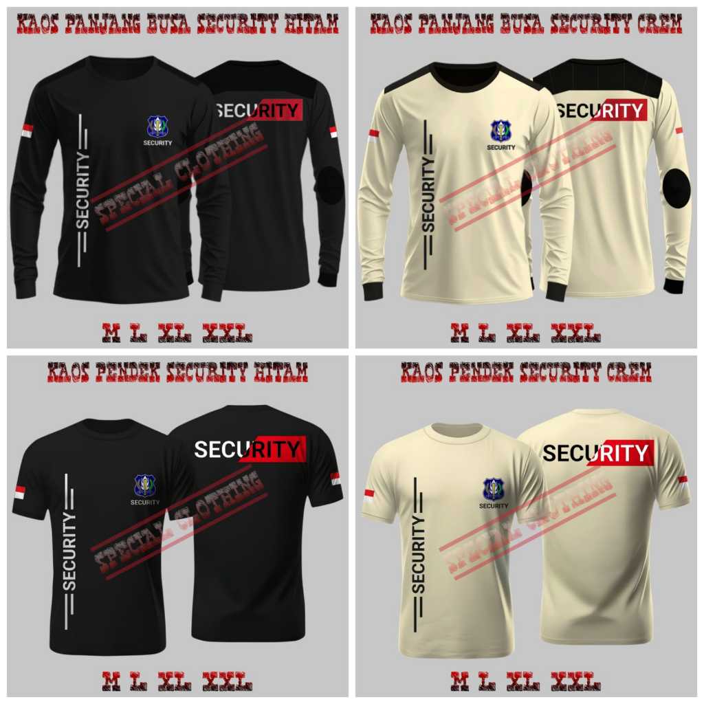Kaos Satpam Terbaru Kaos Dalaman Seragam Security Satpam Krem Coklat Hitam Terbaru 2025